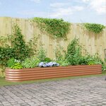vidaXL Jardinière surélevée Marron 400 x 80 x 44 cm Acier