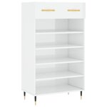 vidaXL Armoire à chaussure Blanc brillant 60x35x105 cm Bois ingénierie