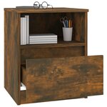 vidaXL Table de chevet chêne fumé 40x40x50 cm bois d'ingénierie