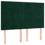 vidaXL Tête de lit Vert foncé 144 x 5 x 118/128 cm Velours