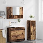 vidaXL Ensemble de mobilier de salle de bain 3 Pièces Bois ancien
