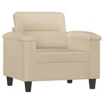 vidaXL Fauteuil avec repose-pied Crème 60 cm Tissu microfibre