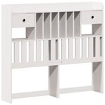 vidaXL Lit bibliothèque sans matelas blanc 135x190 cm bois pin massif