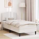 vidaXL Cadre de lit avec tête de lit Blanc 90 x 200 cm Simili cuir