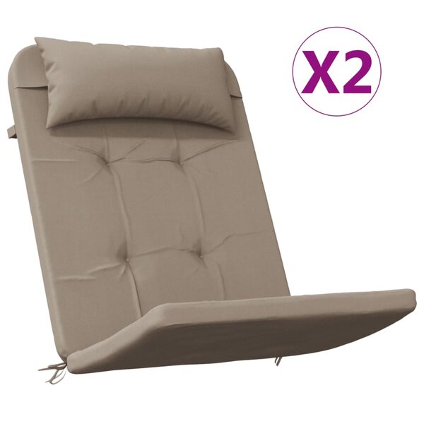 vidaXL Coussins de chaise adirondack lot de 2 taupe tissu oxford