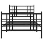 vidaXL Cadre de lit métal avec tête de lit/pied de lit noir 90x190 cm