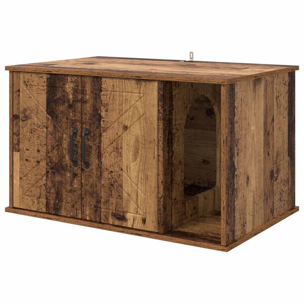 vidaXL Maison pour chat Bois ancien 85 x 55 x 50 cm Bois d'ingénierie