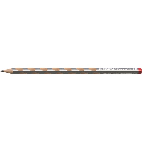 Crayon graphite EASYgraph S HB droitier corps argent STABILO