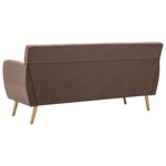 vidaXL Canapé à 3 places revêtement en tissu 172x70x82 cm marron