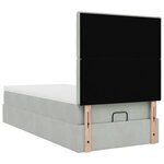 vidaXL Cadre de lit ottoman et matelas gris clair 90x200 cm velours