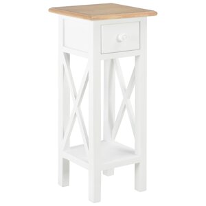 vidaXL Table d'appoint Blanc 27 x 27 x 65 5 cm Bois