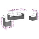 vidaXL Salon de jardin avec coussins 5 Pièces beige résine tressée