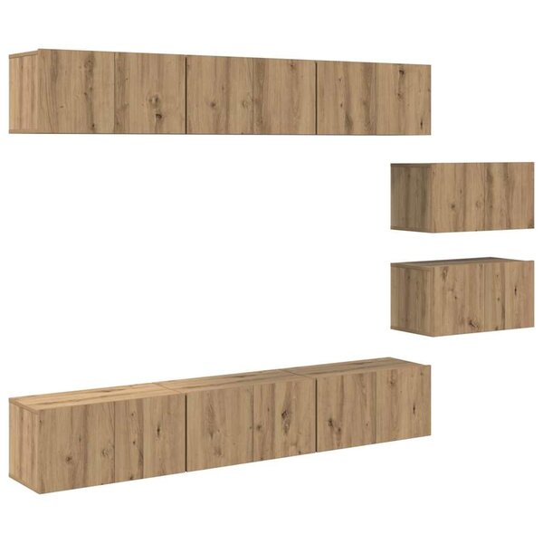 vidaXL Ensemble meuble TV 8 Pièces chêne artisanal 60 x 30 x 30 cm