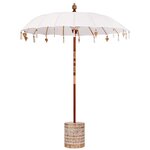vidaXL Parasol balinais avec base 260 180-190 cm