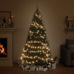 vidaXL Set de boules de Noël avec pic et 300 LED 120Pièces Blanc et gris