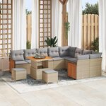 vidaXL Ensemble de canapé de jardin 12 Pièces beige et gris clair