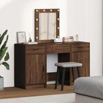 vidaXL Table de Toilette avec tiroir 3 Pièces Marron 50 x 41 x 135 cm