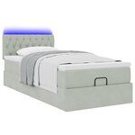 vidaXL Cadre de lit ottoman et matelas gris clair 100x200 cm velours