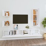 vidaXL Ensemble de meubles TV 5 Pièces Blanc Bois d'ingénierie