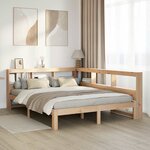 vidaXL Lit bibliothèque sans matelas 160x200 cm bois massif de pin