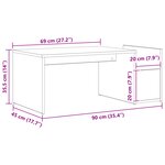 Table basse vidaXL Chêne noir 90x45x35 cm en bois d'ingénierie