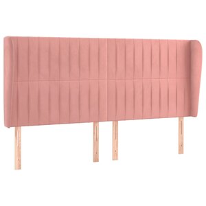 vidaXL Tête de lit avec oreilles Rose 163x23x118/128 cm Velours