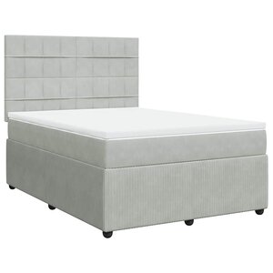 vidaXL Sommier à lattes de lit et matelas Gris clair 140x200cm Velours