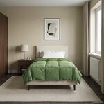 vidaXL Duvet d'hiver Matelassé Vert 155 x 200 cm Microfibre