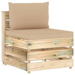 Vidaxl salon de jardin 6 pièces avec coussins bois imprégné de vert