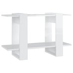 vidaXL Bibliothèque/Séparateur de pièce Blanc brillant 80x30x51 cm