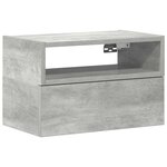 vidaXL Table de chevet murale gris béton 45x26x28 5 cm