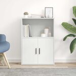 vidaXL Bibliothèque blanc 60x24x85 cm bois d'ingénierie