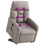 vidaXL Fauteuil inclinable de massage Taupe Tissu