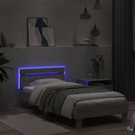 vidaXL Cadre de lit avec LED Sonoma gris 80 x 200 cm Bois d'ingénierie