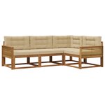 vidaXL Ensemble de canapés d'extérieur 4 Pièces Naturel et Beige