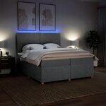 vidaXL Sommier à lattes de lit avec matelas Gris clair 200x200cm Tissu