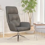 vidaXL Chaise de relaxation Gris Cuir véritable