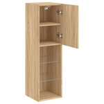 vidaXL Meubles TV avec lumières LED 2 Pièces chêne sonoma 30 5x30x102 cm