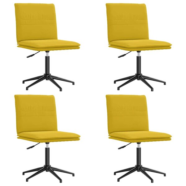 vidaXL Chaises à manger lot de 4 jaune velours
