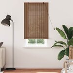 vidaXL Store de Fenêtre Géométrique Marron 90 x 220 cm Bambou