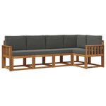 vidaXL Ensemble de canapés d'extérieur 5 pc Naturel et Anthracite