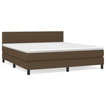 vidaXL Sommier à lattes de lit avec matelas Marron foncé 180x200 cm