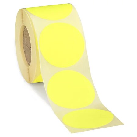 Pastille adhésive permanente fluo jaune 40 mm (lot de 500) - La Poste