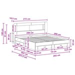 vidaXL Cadre de lit avec rangement Gris béton 200 x 200 cm