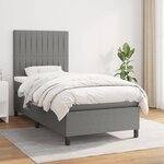 vidaXL Sommier à lattes de lit avec matelas Gris foncé 80x200 cm Tissu