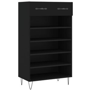 vidaXL Armoire à chaussures noir 60x35x105 cm bois d'ingénierie