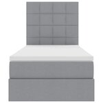vidaXL Lit de rangement LED avec matelas Gris clair 90 x 200 cm Tissu