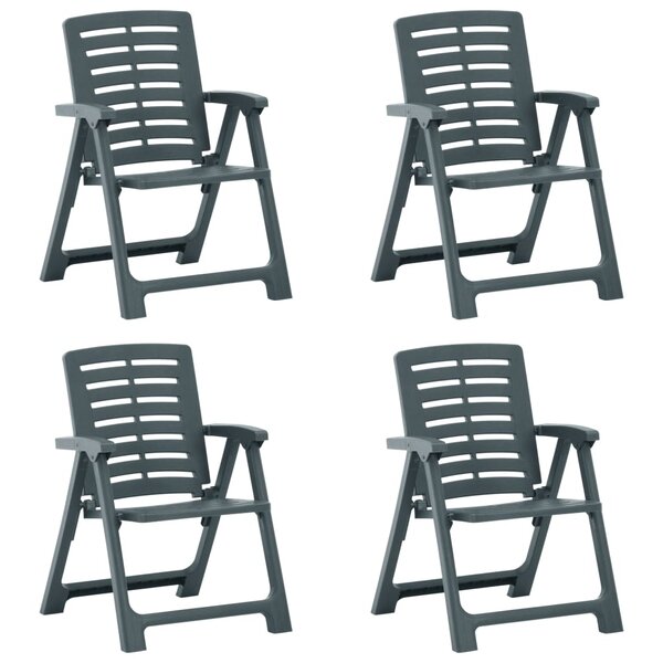 vidaXL Chaises de jardin 4 Pièces Plastique Vert