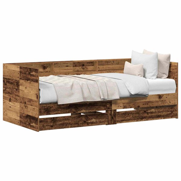 vidaXL Lit d'appoint Bois Ancien 75 x 190 cm Bois d'ingénierie