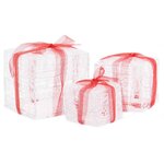vidaXL Boîtes-cadeaux de Noël décoratives 3 Pièces Acrylique Blanc froid